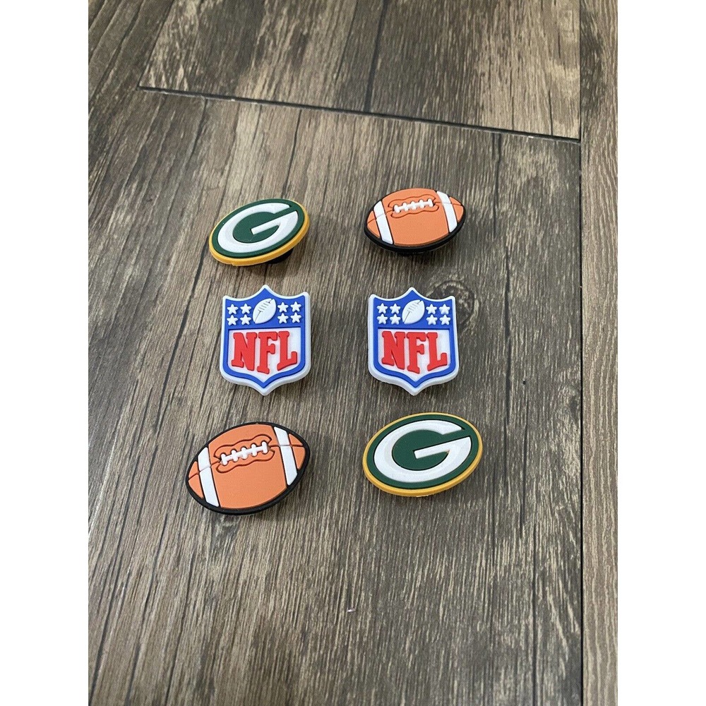 Green Bay Packers Football Team Sports Charm For Crocs Shoe Charms - 6 Pieces